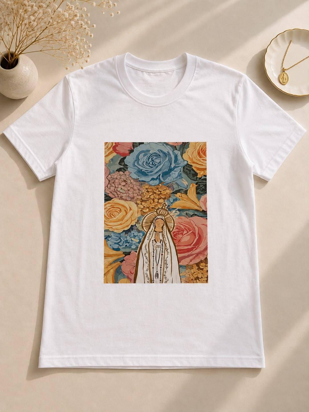 T- SHIRT - N.S DE FATIMA AQUARELA